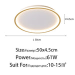 Ceiling LED Lights For Living room Bedroom Fixtures Ring Modern Gold Bedroom Lighting Indoor Home Decoration Plafon Lamp Lustre