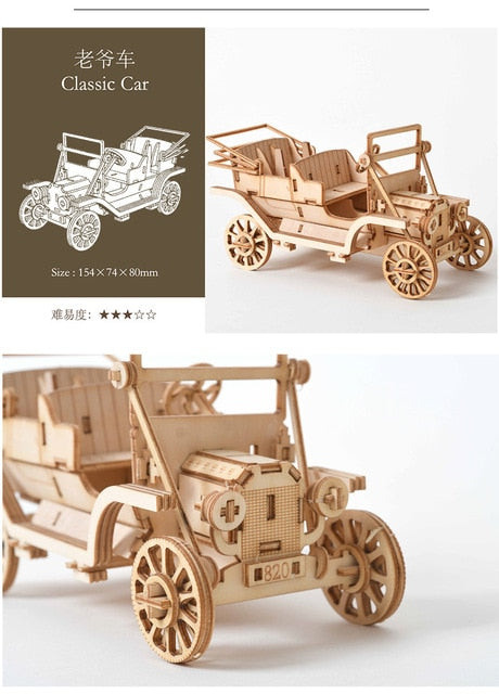 Laser Cutting Sailing Ship Biplane Steam Locomotive Toys 3D Wooden Puzzle Assembly Wood Kits Desk Decoration for Children Kids