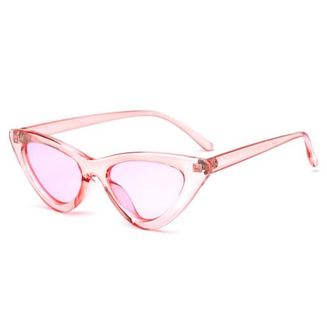 COOYOUNG Cute Sexy Retro Cat Eye Sunglasses Women Small Black White Triangle Vintage Cheap Ladies Sun Glasses Red Female UV400