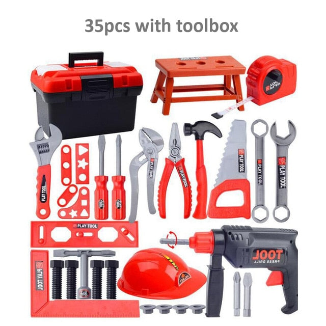 Kids Toolbox Kit Educational Toys Simulation Repair Tools Toys Drill Plastic Game Learning Engineering Puzzle Toys Gifts For Boy