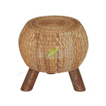 38%Solid Wood Hand Made Low Rattan Shoes Stool Footrest Small Round Stool with Legs Living Room Furniture Home Ottoman Rural