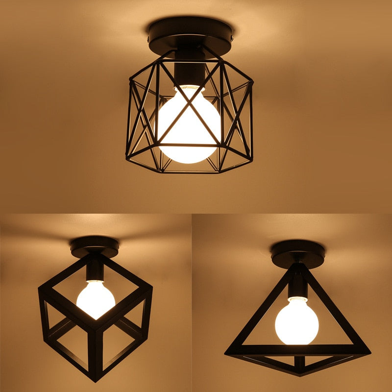 Modern Ceiling Lights Lustre Luminaria E27 Ceiling Lamp Loft Iron Cage Fixtures Abajur Home Lighting Plafonnier For Living Room
