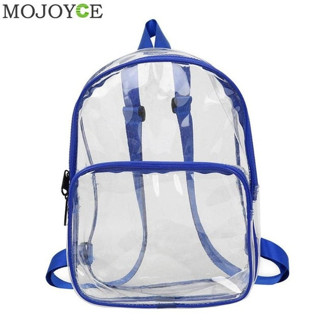 Unisex Waterproof Clear Transparent PVC Backpack for Adults and Students Women School Bags Knapsacks Shoulder Bags