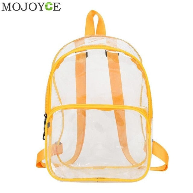 Unisex Waterproof Clear Transparent PVC Backpack for Adults and Students Women School Bags Knapsacks Shoulder Bags