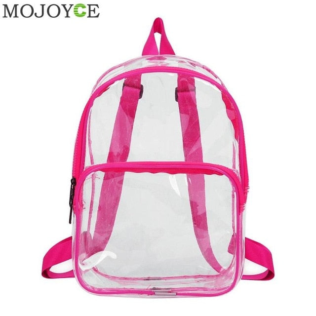 Unisex Waterproof Clear Transparent PVC Backpack for Adults and Students Women School Bags Knapsacks Shoulder Bags
