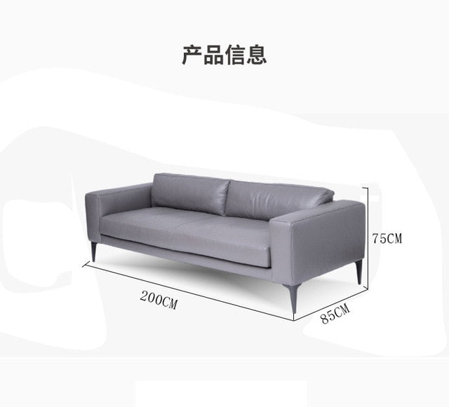 Foshan Italian minimalist modern small apartment living room fake leather sofa Nordic three seater pu  sofa