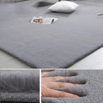 Imitation Rabbit Fur Carpet Plush Soft Comfortable Modern Simple Bedroom/living Room Rug Balcony Mat Solid Color