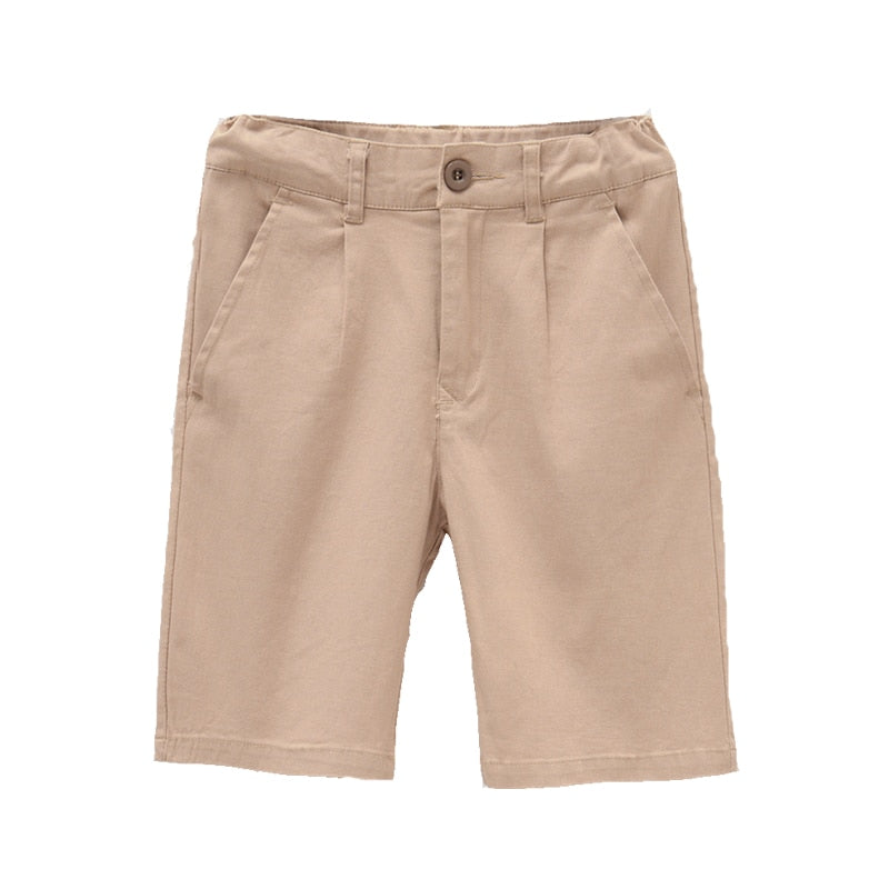 Boys Bermuda Pants 4-16Y Teenage Boy School Bottoms Adjustable Waist Cotton Children Pull-on Summer Kids Uniform Pants