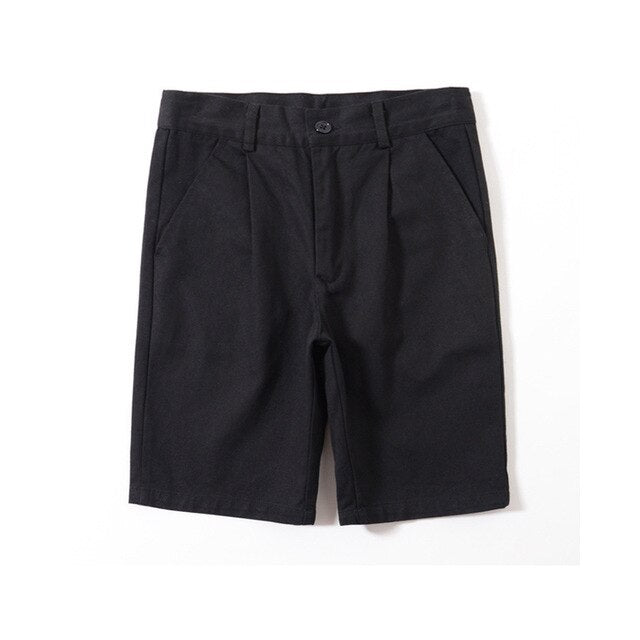 Boys Bermuda Pants 4-16Y Teenage Boy School Bottoms Adjustable Waist Cotton Children Pull-on Summer Kids Uniform Pants