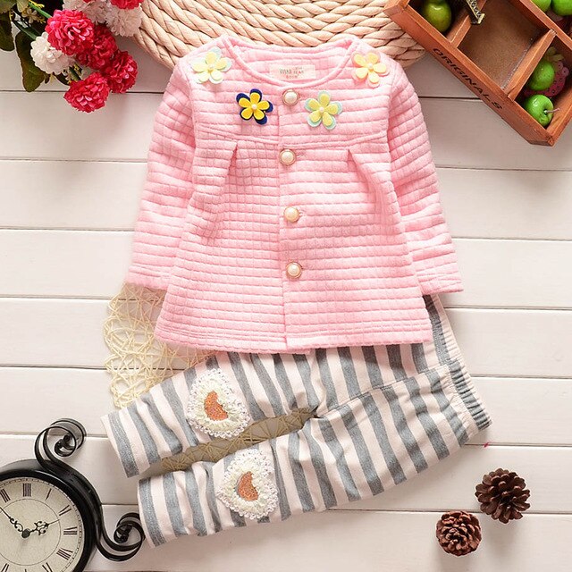 IENENS Child Kids Girl Tracksuits Clothing Sets Outfits Baby Toddler Infant Girls Clothes Suits Long Sleeves T-shirt + Pants