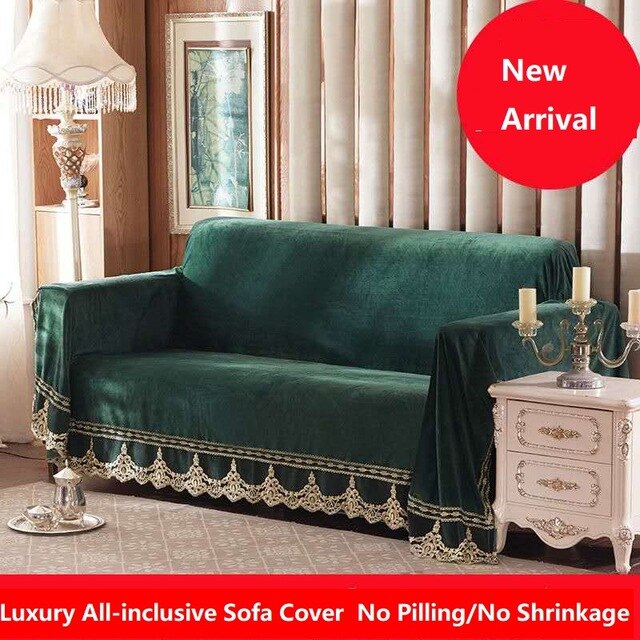 1/2/3/4-Seater European Luxury Sofa Towel Modern Brief Plush Fabric Sofa Cover All-inclusive Dust Couch Cover for Sofas