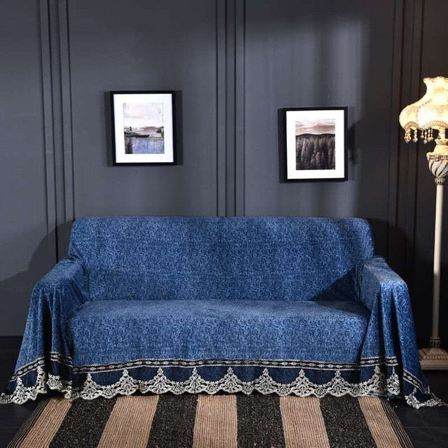 1/2/3/4-Seater European Luxury Sofa Towel Modern Brief Plush Fabric Sofa Cover All-inclusive Dust Couch Cover for Sofas