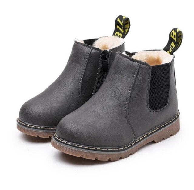 Children Snow Boots 2020 Autumn Winter Cotton Shoes Boys Girls Waterproof Non-slip Ankle Boots Kids Leather Boots Fashion
