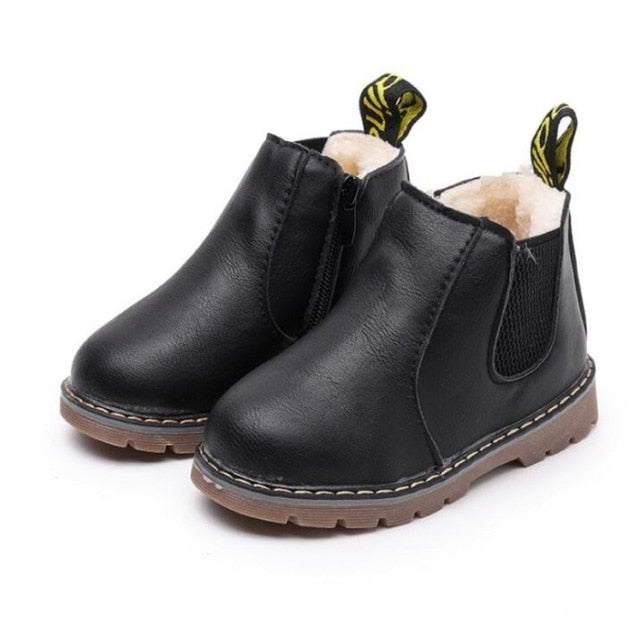 Children Snow Boots 2020 Autumn Winter Cotton Shoes Boys Girls Waterproof Non-slip Ankle Boots Kids Leather Boots Fashion