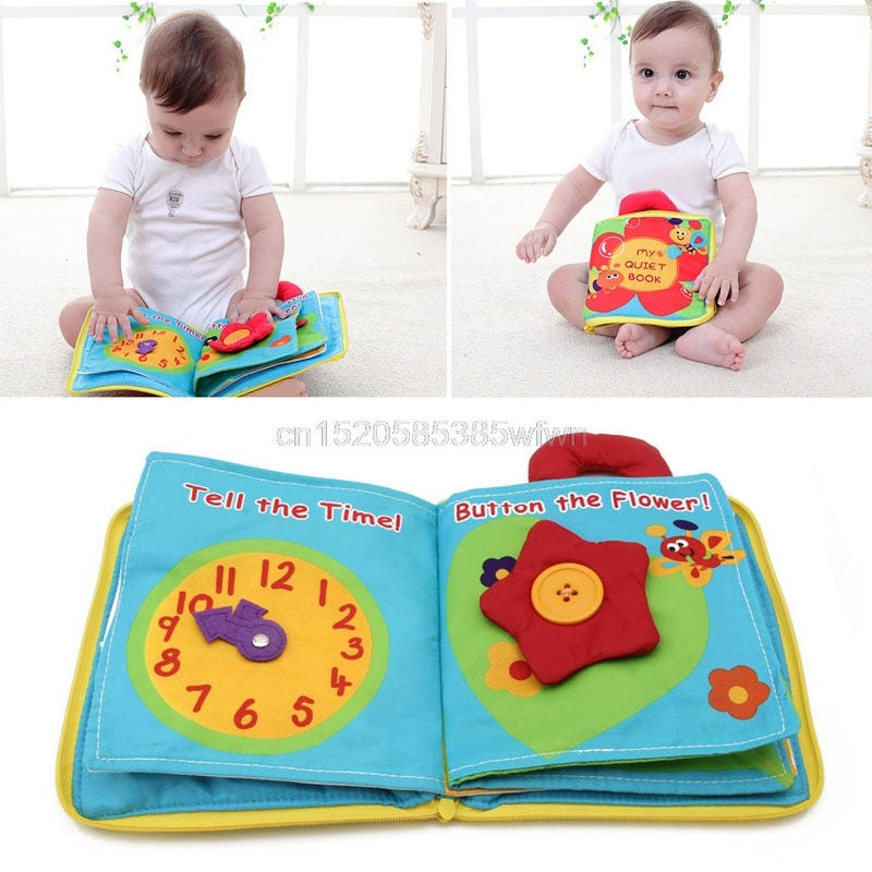 Baby Kids Intelligence development Cloth Bed Cognize Book Flower Educational Toy