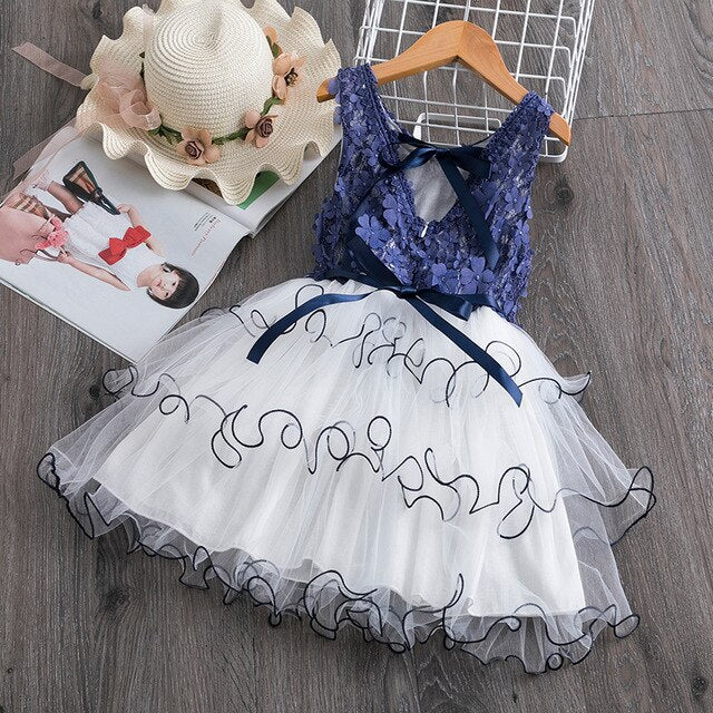 Lace Girl Party Dress Children Clothing Princess Kids Dresses For Girls Causal Wear 2 3 5 6 7 Years White Red Vestido Robe Fille