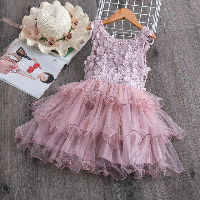 Lace Girl Party Dress Children Clothing Princess Kids Dresses For Girls Causal Wear 2 3 5 6 7 Years White Red Vestido Robe Fille