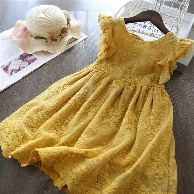 Lace Girl Party Dress Children Clothing Princess Kids Dresses For Girls Causal Wear 2 3 5 6 7 Years White Red Vestido Robe Fille