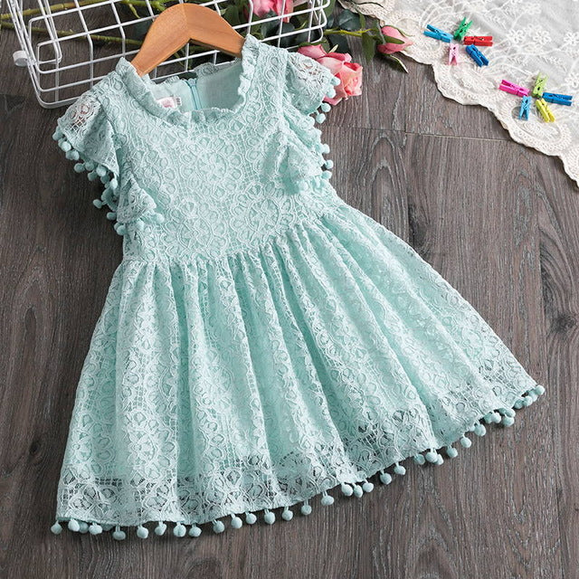 Lace Girl Party Dress Children Clothing Princess Kids Dresses For Girls Causal Wear 2 3 5 6 7 Years White Red Vestido Robe Fille