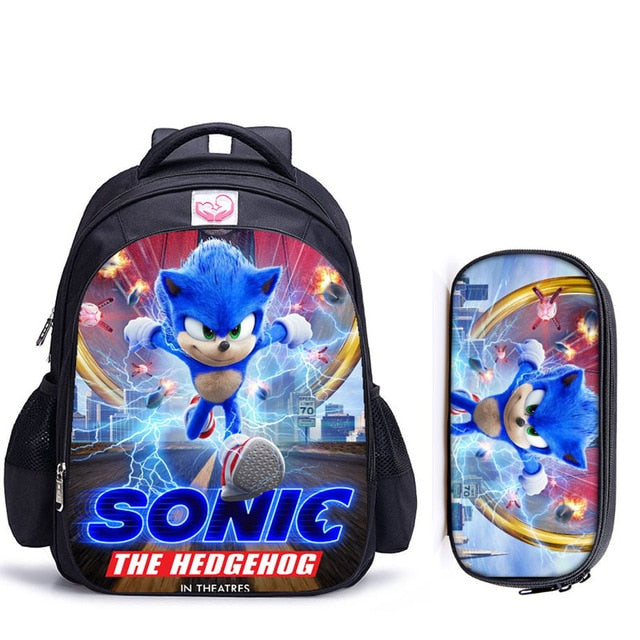 16 Inch Mario Bros Sonic Children School Bags Orthopedic Backpack Kids School Boys Girls Mochila Infantil Cartoon Bags