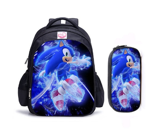16 Inch Mario Bros Sonic Children School Bags Orthopedic Backpack Kids School Boys Girls Mochila Infantil Cartoon Bags