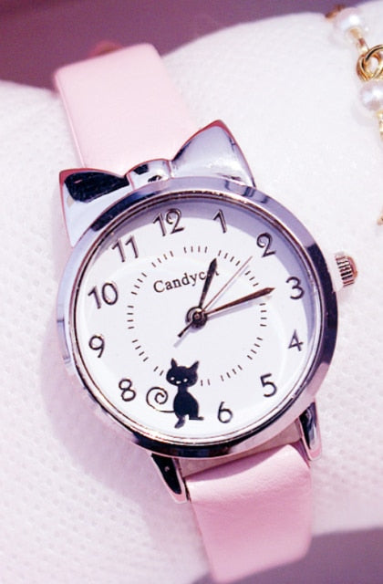 Girl Elementary School Student Fashion Watch Set Little Girl Cute Girl Watch Kids Watch Analog Children Quartz Electronic Watch