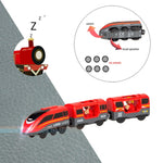 Kids Electric Train Toys Set Train Diecast Slot Toy Fit for Standard Wooden Train Track Railway