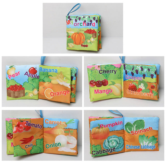 1PC Cloth books Language Baby Books Learning&Education Cartoon Book 0~12 Months Kids Early Learning for baby