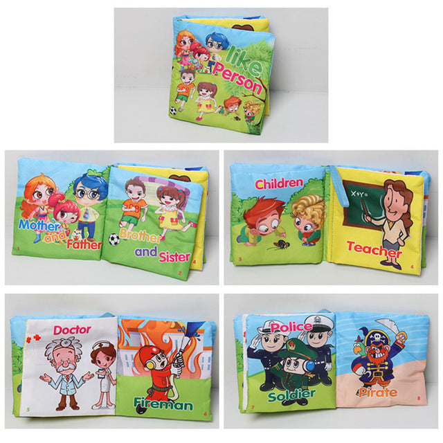 1PC Cloth books Language Baby Books Learning&Education Cartoon Book 0~12 Months Kids Early Learning for baby