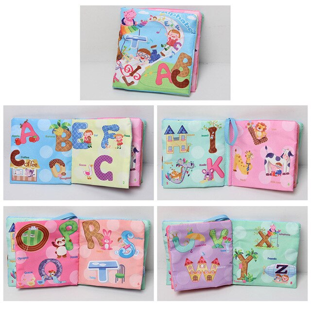 1PC Cloth books Language Baby Books Learning&Education Cartoon Book 0~12 Months Kids Early Learning for baby