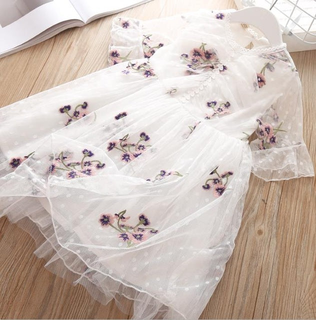 Baby Girls Clothes Children Short Sleeve Lace Flower dress causal Infant ball gown princess tutu dresses Party Beach School Wear