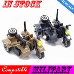Creator Military Particles Accessory Motorcycle Tricycle Cartoon Car Brick Set Building Block Kid Toy Military Creators City Kit