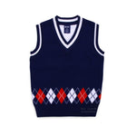 School Uniform Vest Boys Sweaters Fashion V-neck Embroidery Knit Pullover Baby Girl Boy British Sweater Vest Tank Top 80-130cm