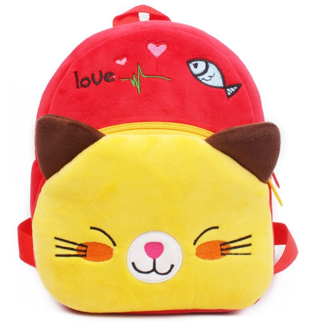 Fashion Children School Bags 3D Cartoon Print Plush Kids Backpack Kindergarten Boys and Girls School Bags Mini Backpack Book Bag