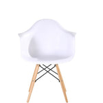 A set of 4 medieval design dining chairs, retro design armchairs with solid beech legs, kitchen dining chairs（white/black）
