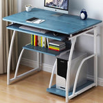 K-STAR Modern Computer Desk Workstation Study Writing Table Home Office Furniture with Keyboard Bracket PC Metal 71cm