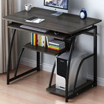 K-STAR Modern Computer Desk Workstation Study Writing Table Home Office Furniture with Keyboard Bracket PC Metal 71cm