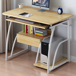 K-STAR Modern Computer Desk Workstation Study Writing Table Home Office Furniture with Keyboard Bracket PC Metal 71cm