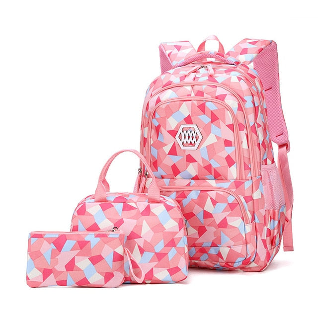 Children School bags set Girls Primary Backpack Kids school backpcak 3 pcs princess schoolbags kids mochilas escolar infantil