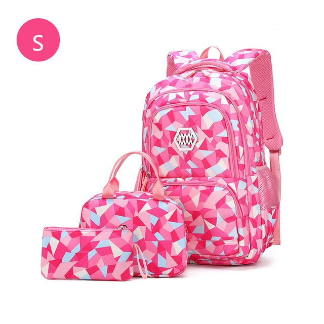 Children School bags set Girls Primary Backpack Kids school backpcak 3 pcs princess schoolbags kids mochilas escolar infantil