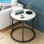 JOYLOVE Creative Living Room Small Tea Table Sofa Corner Iron Frame Coffee Table Sofa Side Table With One Shelf
