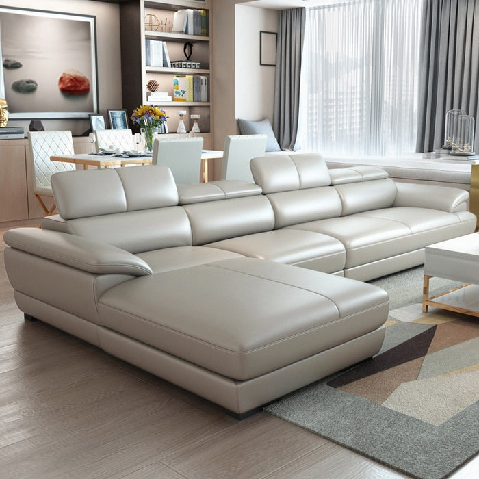 Leather Sofa Lounge Furniture Modern Simple Outfit Small-Sized Combination Sofa