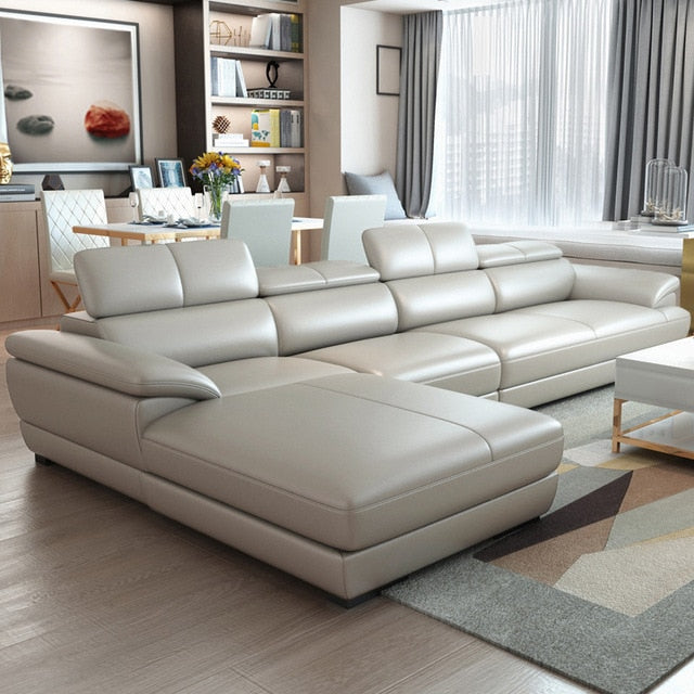 Leather Sofa Lounge Furniture Modern Simple Outfit Small-Sized Combination Sofa