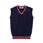 Kids Knitted Vest Sweaters Teenage Boy Girl School Uniform Clothing Junior Students Waistcoat 8 10 12 14 15 years