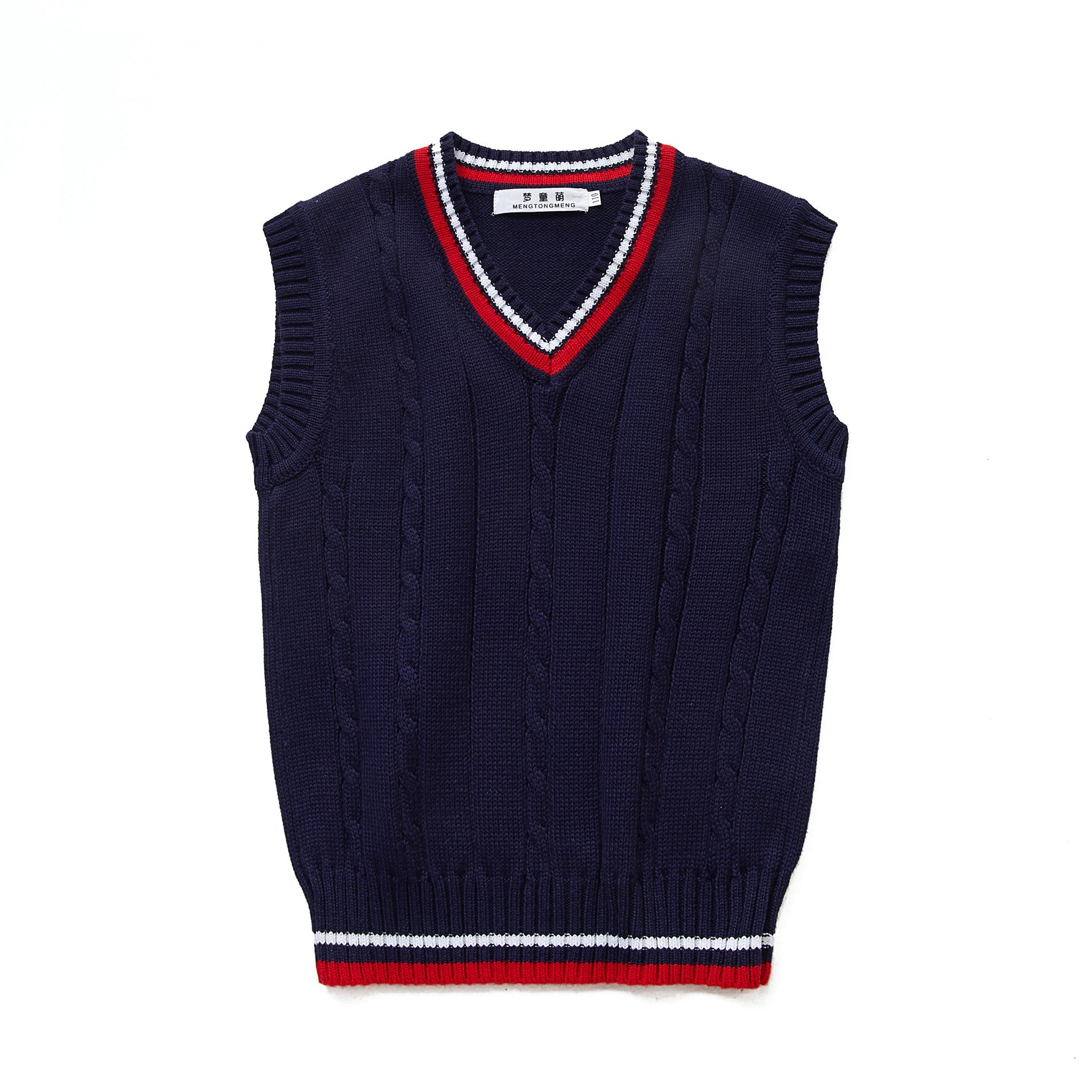 Kids Knitted Vest Sweaters Teenage Boy Girl School Uniform Clothing Junior Students Waistcoat 8 10 12 14 15 years