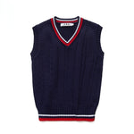 Kids Knitted Vest Sweaters Teenage Boy Girl School Uniform Clothing Junior Students Waistcoat 8 10 12 14 15 years