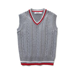 Kids Knitted Vest Sweaters Teenage Boy Girl School Uniform Clothing Junior Students Waistcoat 8 10 12 14 15 years