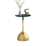 Nordic Creative Marble Small Coffee Table Living Room Sofa Side Table Simple Modern Wrought Iron Small Round Table Minimalist