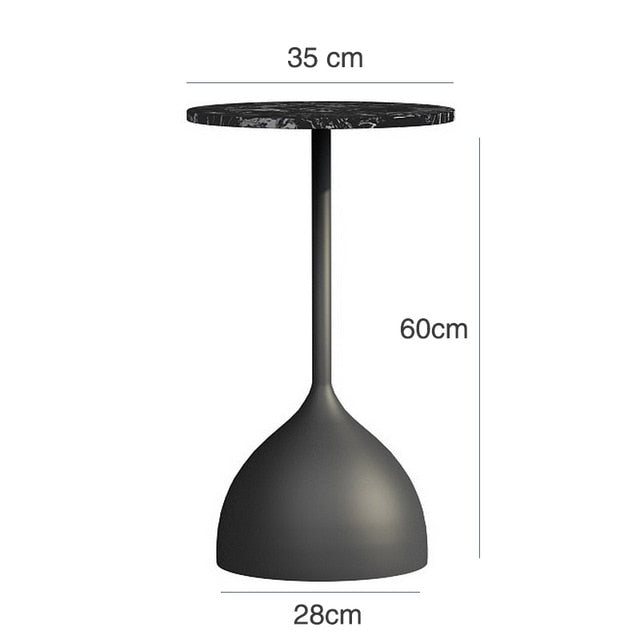 Nordic Creative Marble Small Coffee Table Living Room Sofa Side Table Simple Modern Wrought Iron Small Round Table Minimalist