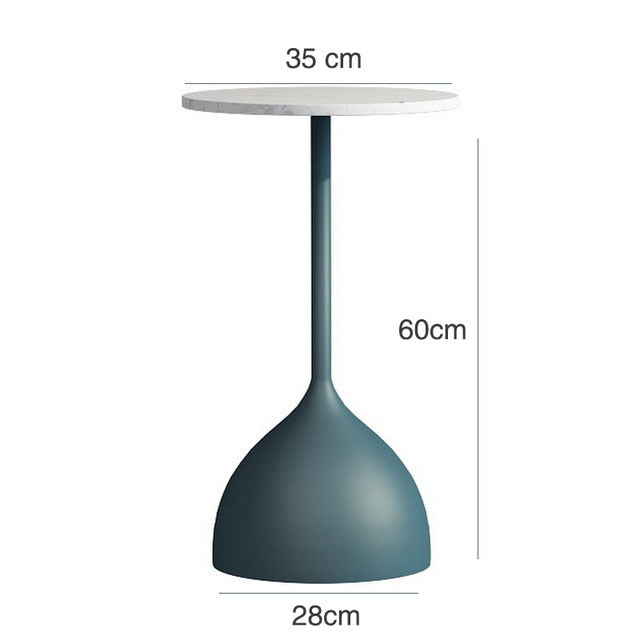 Nordic Creative Marble Small Coffee Table Living Room Sofa Side Table Simple Modern Wrought Iron Small Round Table Minimalist